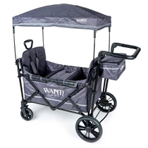 Wapiti Wagon PLUS, üléses, szürkéskék | 2 személyes testvérkocsi extra ülésekkel és tálcával