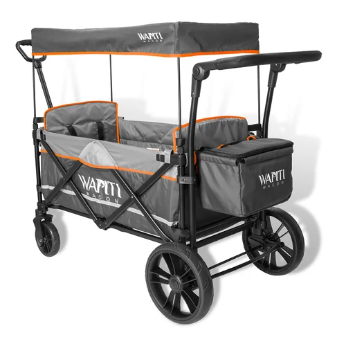 Wapiti Wagon extra, szürke - narancs díszcsíkkal - 2 személyes testvérkocsi