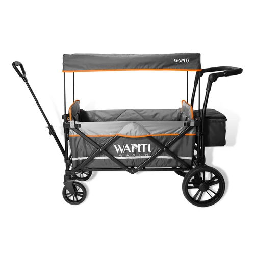Wapiti Wagon extra, szürke - narancs díszcsíkkal - 2 személyes testvérkocsi