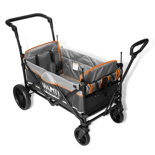 Wapiti Wagon extra, szürke - narancs díszcsíkkal - 2 személyes testvérkocsi