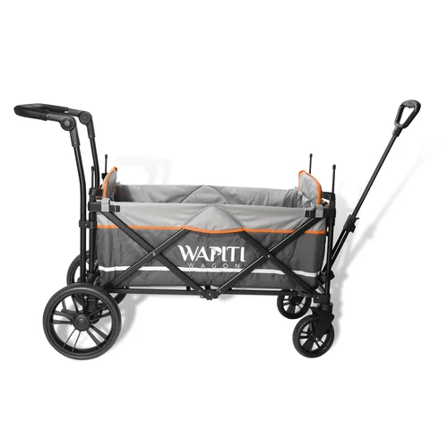 Wapiti Wagon extra, szürke - narancs díszcsíkkal - 2 személyes testvérkocsi