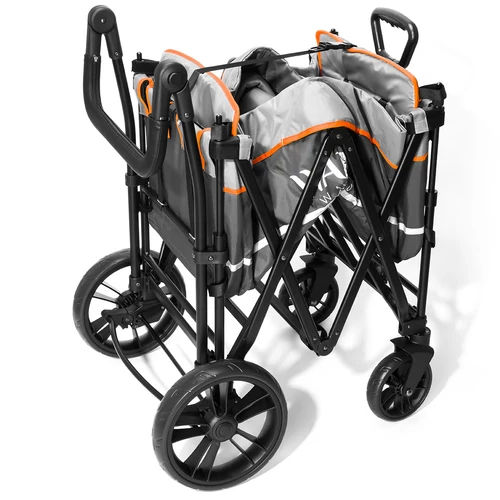 Wapiti Wagon extra, szürke - narancs díszcsíkkal - 2 személyes testvérkocsi